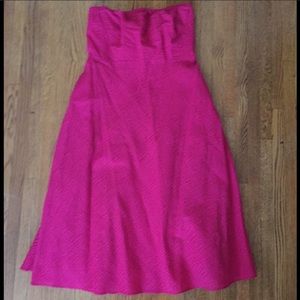 J Crew Strapless Embossed A Line Dress